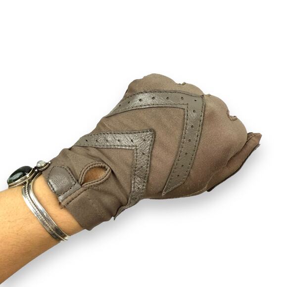 ❌SOLD❌1970's ARIS ISOTONER taupe brown leather motorcycle gloves - Picture 8 of 15